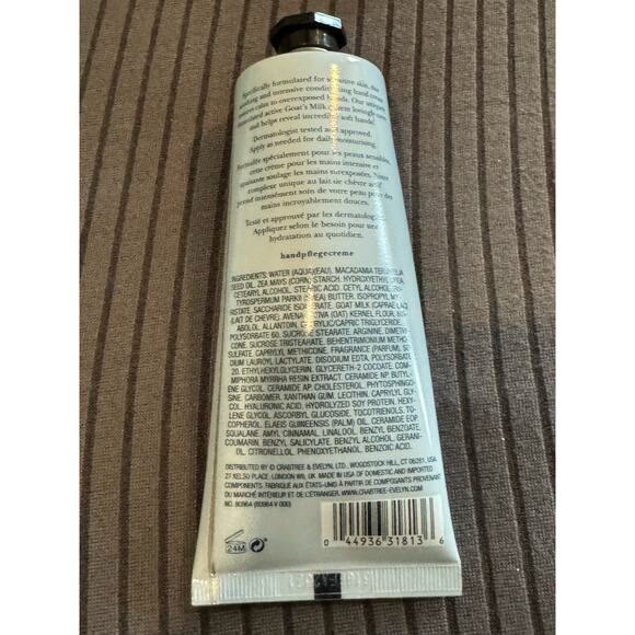 NEW Crabtree & Evelyn Goatmilk Moisturizing Hand Therapy Cream 3.5 oz - Picture 5 of 5